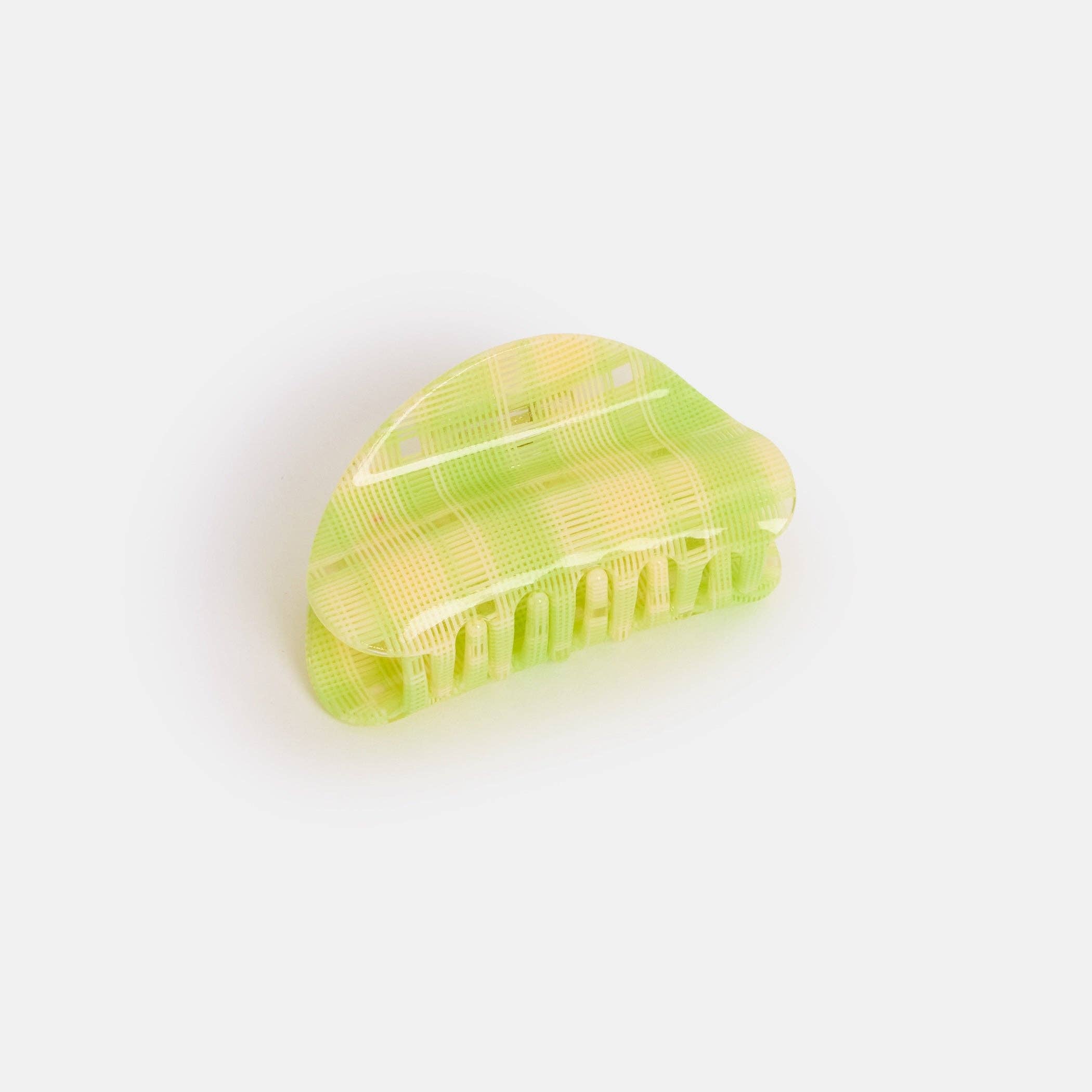 CHUNKS - Juno Claw in Lime + Cream Plaid