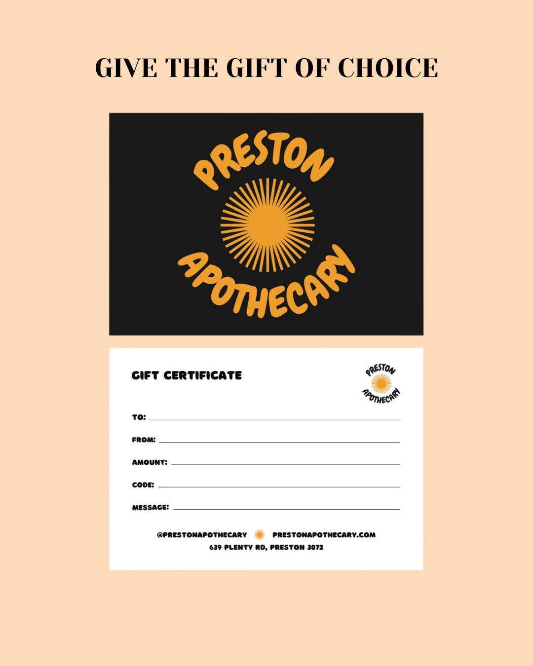 Preston Apothecary Gift Card
