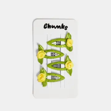 CHUNKS - Rosette Snap Clips in Yellow
